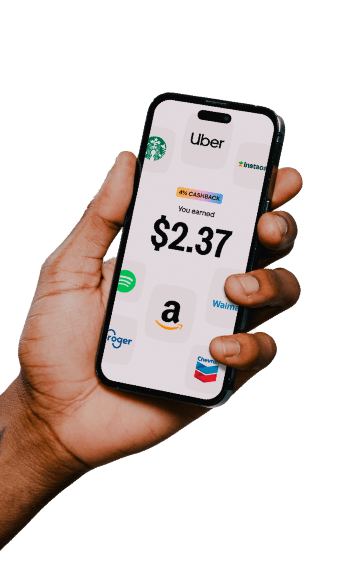mobile device in a hand